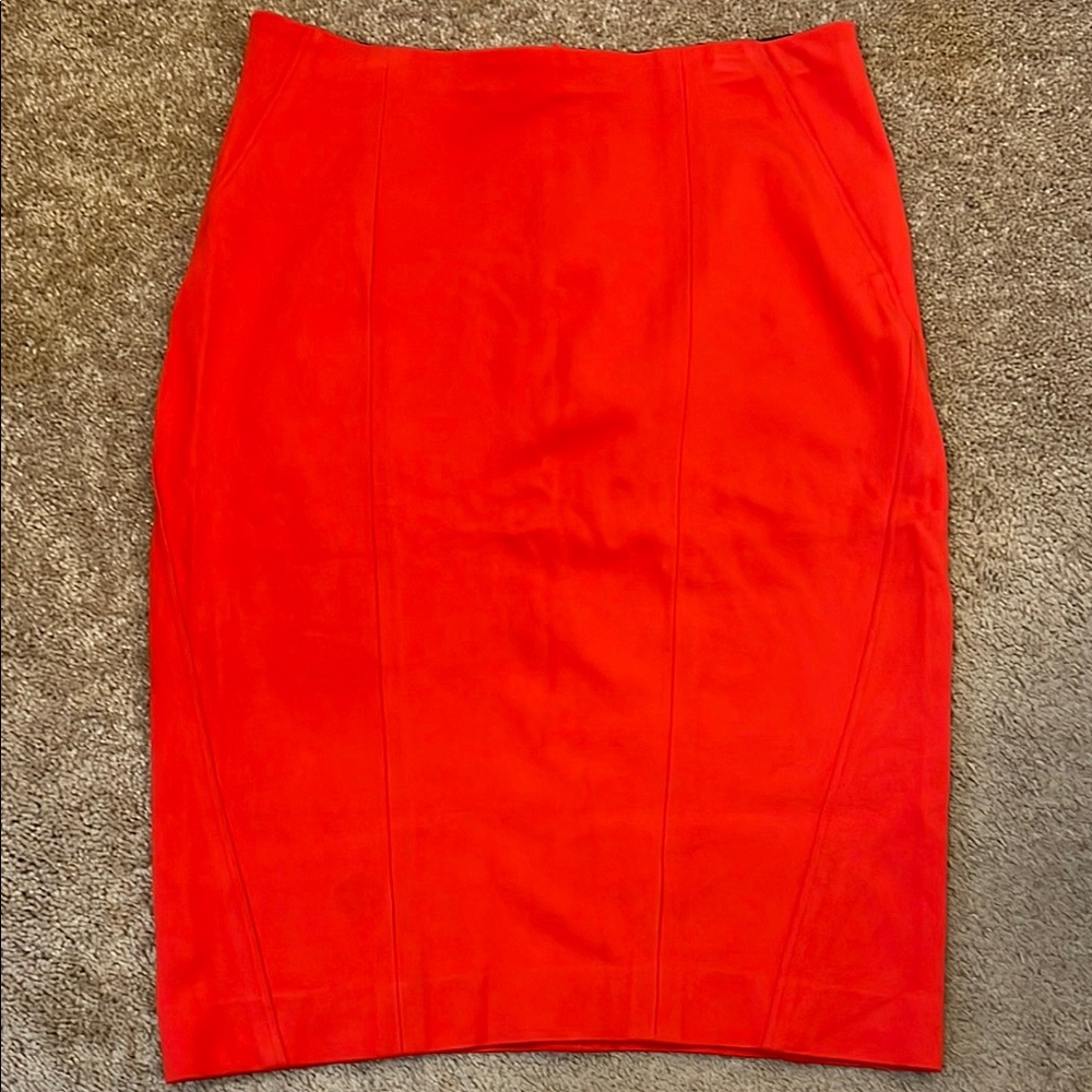 Ann Taylor Deep Orange Pencil Skirt Size 2